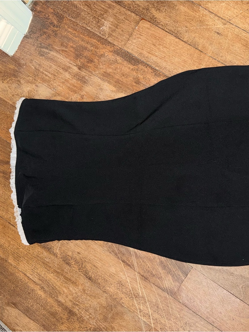 Edikted Black Strapless Sheath Dress with White Trim